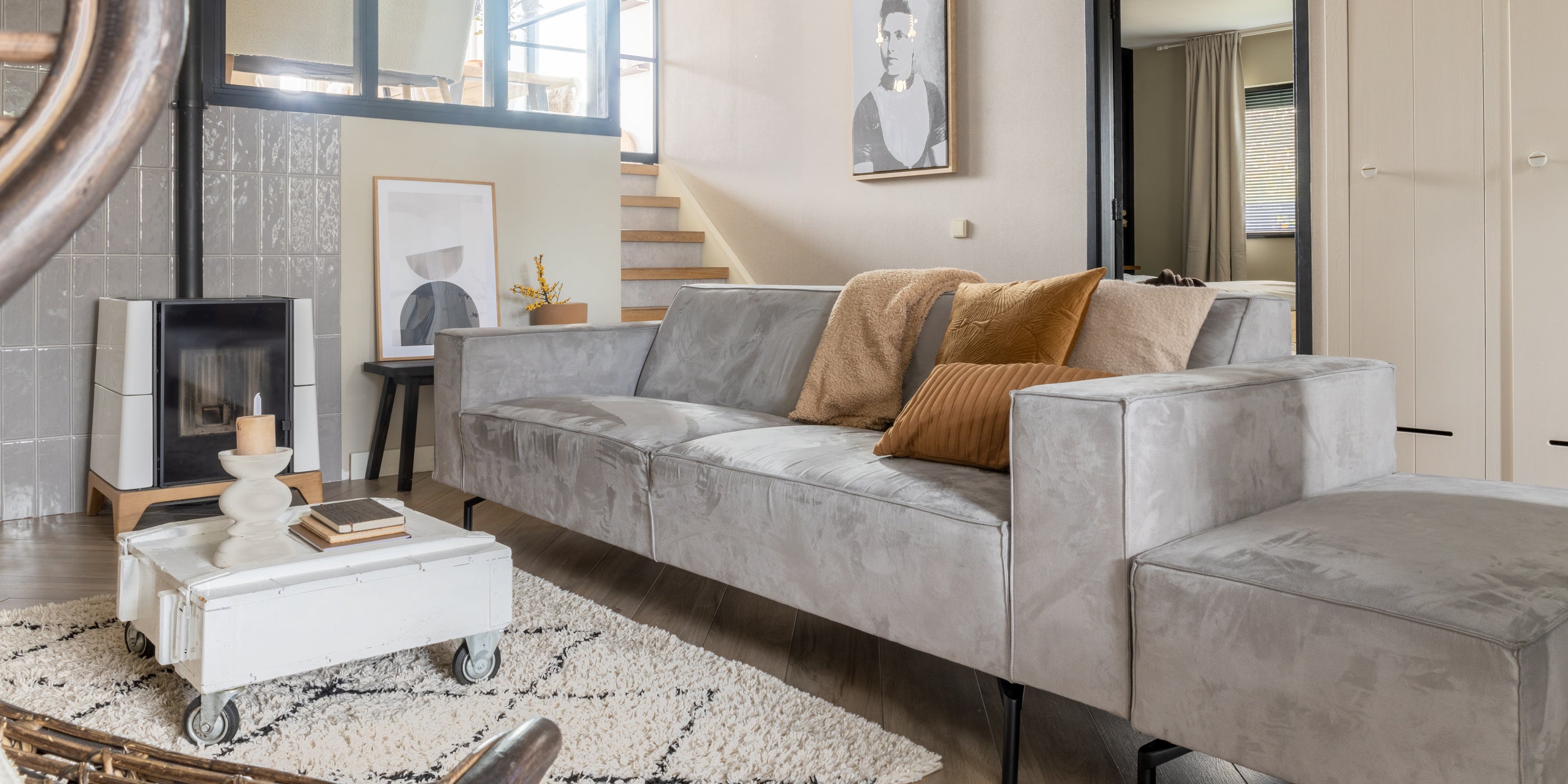 Designbank By SIDDE - warme woonkamer - industrieel interieur - woonkamerstyling